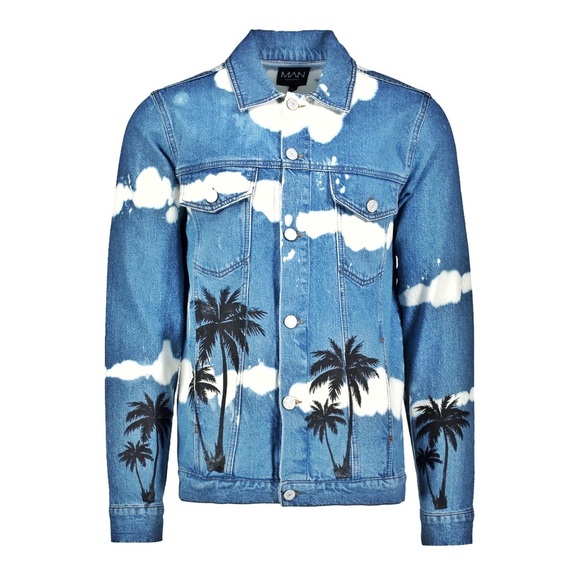 π΄ππ΄PALM TREE DYE DENIM JACKET & SHORTS - Picture 2 of 8